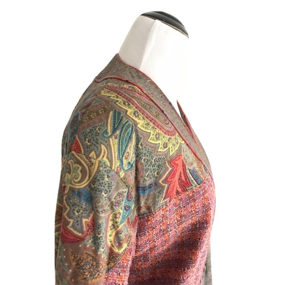 Vintage Canvasbacks | Paisley Size S Red Button Front Blazer Jacket - Picture 5 of 7